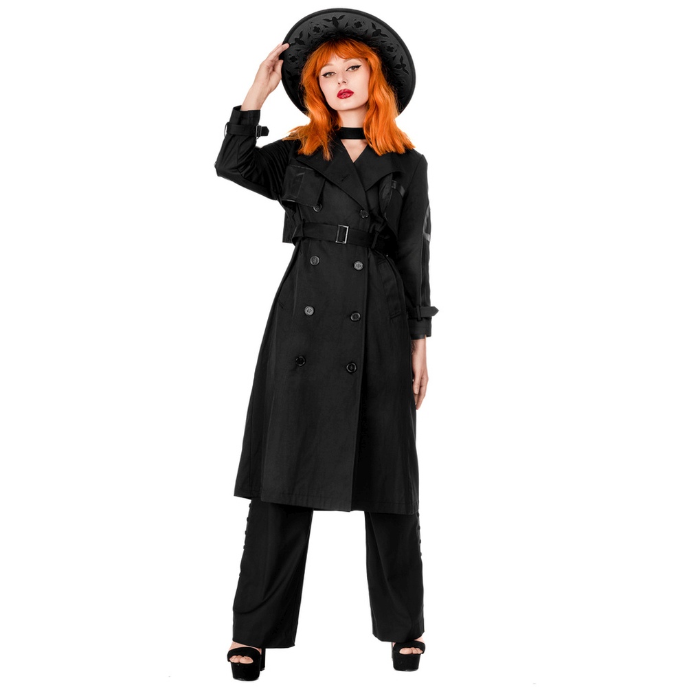 Restyle - Cathedral with laser cut Rosette Trench coat - Black